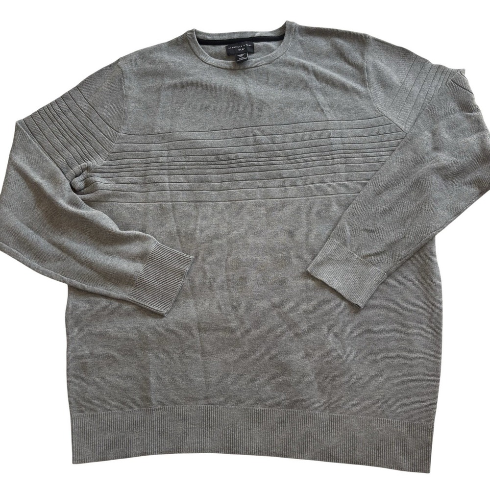 NWT Men's Shaquille O'Neal Big & Tall Crew Neck Sweater Grey Heather 2XL